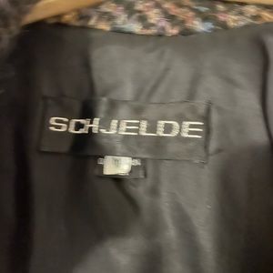 Vintage ‘80s SCHJELDE Striped Fox Fur and Woven Mohair and Leather Bomber Jacket